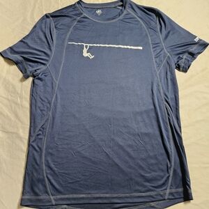 Alo Yoga XL Skyline Eco Adventures Kauai Hawaii Zipline Athletic Shirt Blue